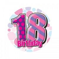 badge 15cm happy birthday age 18 girl