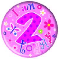 Badge 15cm Happy Birthday Age 2 Girl