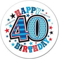 badge 5cm happy birthday age 40 male