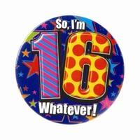 Badge 5cm Happy Birthday Age 16 Male