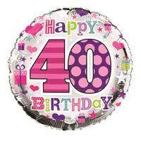 Balloon Foil - Happy 40th Birthday Femal