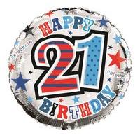 Balloon Foil - Happy 21st Birthday Male