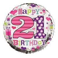 Balloon Foil - Happy 21st Birthday Femal