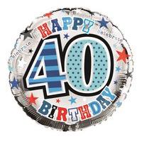 Balloon Foil - Happy 40th Birthday Male