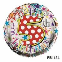 Balloon Foil Happy Birthday 5th Unisex