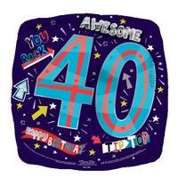 Balloon Foil - Happy 40th Birthday Male