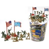 Bag Of 44 Assorted Colour Soldiers With Play Mat & Flags