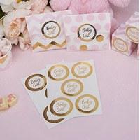 Baby Girl Stickers Gold Foil
