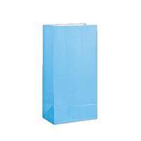 Baby Blue Paper Party Bags 12 Pack