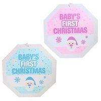 babys firsts christmas glitter wall plaques blue boys