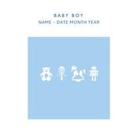 baby boy personalised new baby card