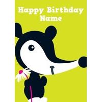 badger childrens birthday card
