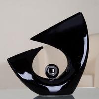 Balance Ball Sculpture In Black And Silver