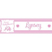 Baby Girl Elephant Baby Shower Personalised Party Banner