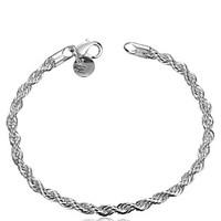 bangle bracelets womens silver plated copper link chain bracelet jewel ...