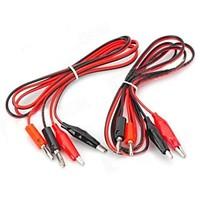 Banana Plug to Alligator Clip Test Probe Cable - Red Black (2PCS / 1.2m)