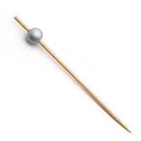 Bamboo Silver Bead Picks 3.5inch (Pack of 100)