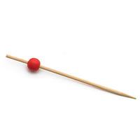 Bamboo Red Bead Picks 3.5inch (Pack of 100)