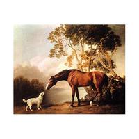 Bay Horse and White Dog By George Stubbs