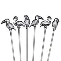 Bar Birds Stainless Steel Swizzle Sticks (Pack of 6)