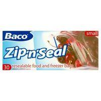 baco zip n seal sml food freezer bags