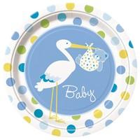Baby Boy Stork Party Plates