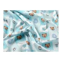 baby print polycotton dress fabric blue