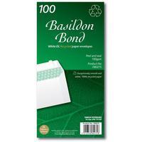 Basildon Bond Envelopes Recycled Wallet Peel and Seal Plain 100gsm DL White [Pack 100]