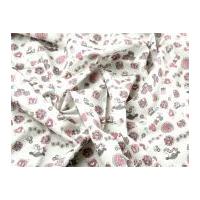 baby motifs print cotton poplin dress fabric white pink