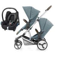 babystyle hybrid tandem 2in1 travel system mineral blue