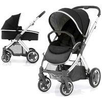 BabyStyle Oyster 2 Mirror Finish Black Handle 2in1 Pram System-Ink Black