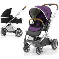 BabyStyle Oyster 2 Mirror Finish Tan Handle 2in1 Pram System-Wild Purple