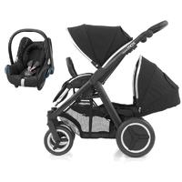 BabyStyle Oyster Max 2 Black Finish Tandem 2in1 CABRIOFIX Travel System