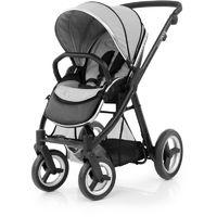 BabyStyle Oyster Max 2 Black Finish Stroller-Pure Silver