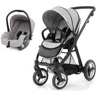 babystyle oyster max 2 black finish 2in1 travel system pure silver