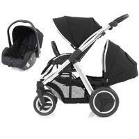 BabyStyle Oyster Max 2 Mirror Finish Tandem 2in1 Travel System-Ink Black