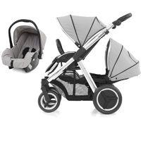 BabyStyle Oyster Max 2 Mirror Finish Tandem 2in1 Travel System-Pure Silver