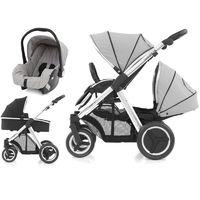 BabyStyle Oyster Max 2 Mirror Finish Tandem 3in1 Travel System-Pure Silver