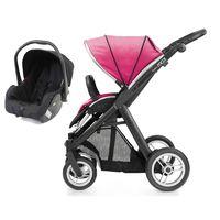 BabyStyle Oyster Max 2 Black Finish 2in1 Travel System-Hot Pink
