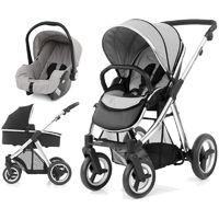 BabyStyle Oyster Max 2 Mirror Finish 3in1 Travel System-Pure Silver
