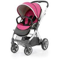 BabyStyle Oyster 2 Mirror Black Handle Stroller-Wow Pink