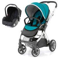 BabyStyle Oyster 2 Mirror Finish Black Handle 2in1 Travel System-Deep Topaz