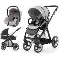 BabyStyle Oyster Max 2 Black Finish 3in1 Travel System-Pure Silver