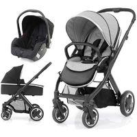 babystyle oyster 2 black finish 3in1 travel system pure silver