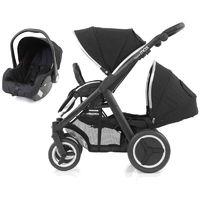 BabyStyle Oyster Max 2 Black Finish Tandem 2in1 Travel System-Ink Black