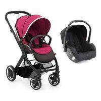 BabyStyle Oyster 2 Black Finish 2in1 Travel System-Hot Pink