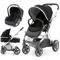 BabyStyle Oyster 2 Mirror Finish Black Handle 3in1 Travel System-Ink Black