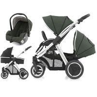 BabyStyle Oyster Max 2 Mirror Finish Tandem 3in1 Travel System-Olive Green