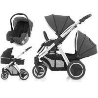 BabyStyle Oyster Max 2 Mirror Finish Tandem 3in1 Travel System-Tungsten Grey