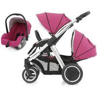 BabyStyle Oyster Max 2 Mirror Finish Tandem 2in1 Travel System-Wow Pink